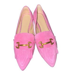 Boden Iris Ghillie Loafers Pink Suede